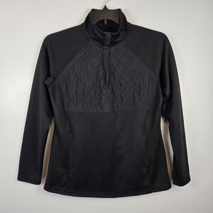 Avia Black 1/4 Zip Athletic Pullover Top Jacket Sweater Womens Size Medium